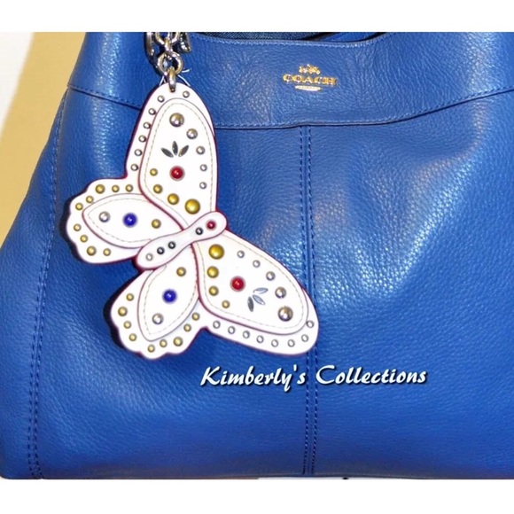 Coach Butterfly Studded Keychain Bag Charm - Picture 4 of 6